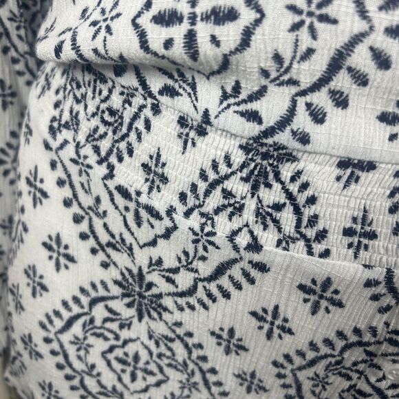 Lane Bryant Shirt 22 Black White Button Down Tunic Hi Low Peasant Casual Career - Picture 5 of 14